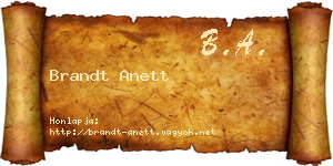 Brandt Anett névjegykártya