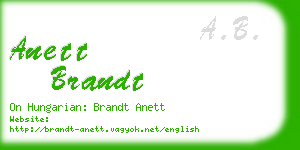 anett brandt business card